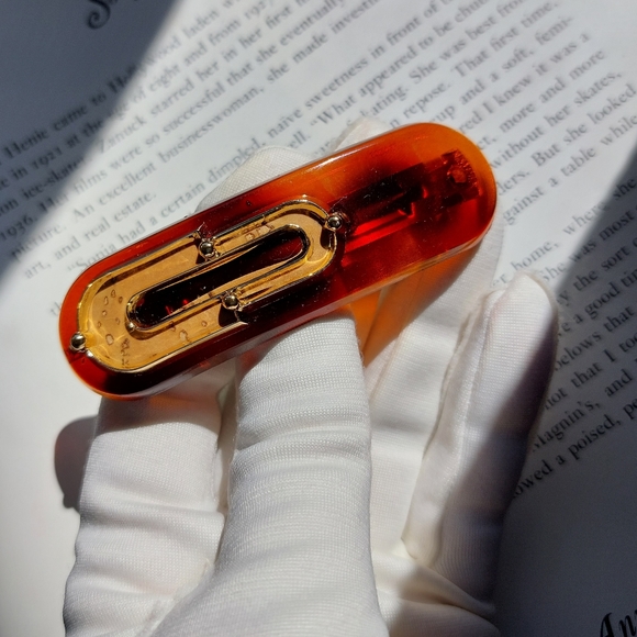 Vintage Barrette Bobby Pin Clip Paris Brown Lucite  1990s - Picture 4 of 5